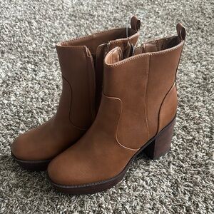 Brown Leather Ankle Boots